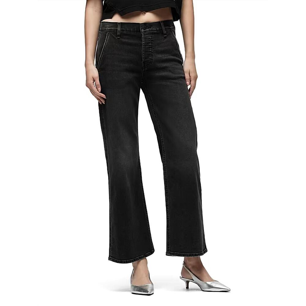 NEW HUDSON rosie trouser high rise wide leg ankle jeans in smokey